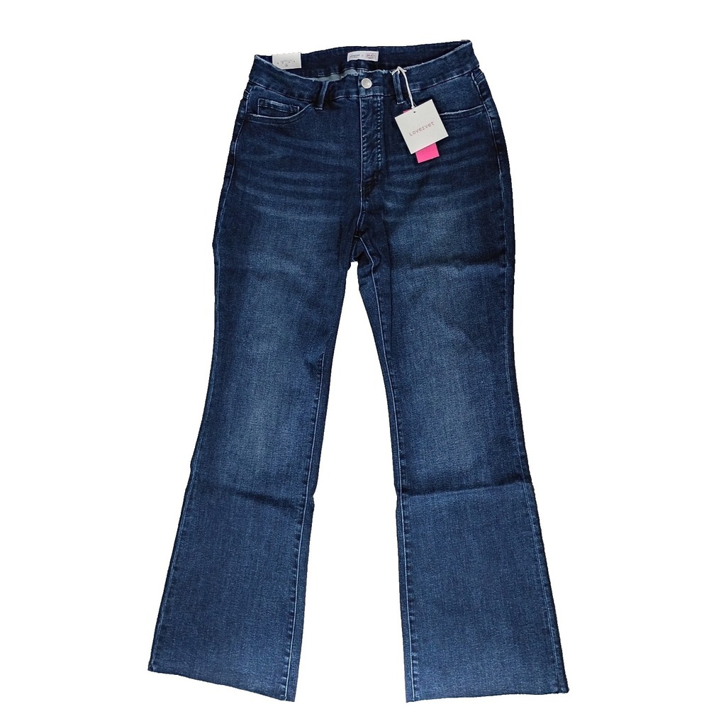 Lovervet Vervet Jeans‎ Tummy Control High Rise Flare 18W NEW 1584 Raw Hem Moco